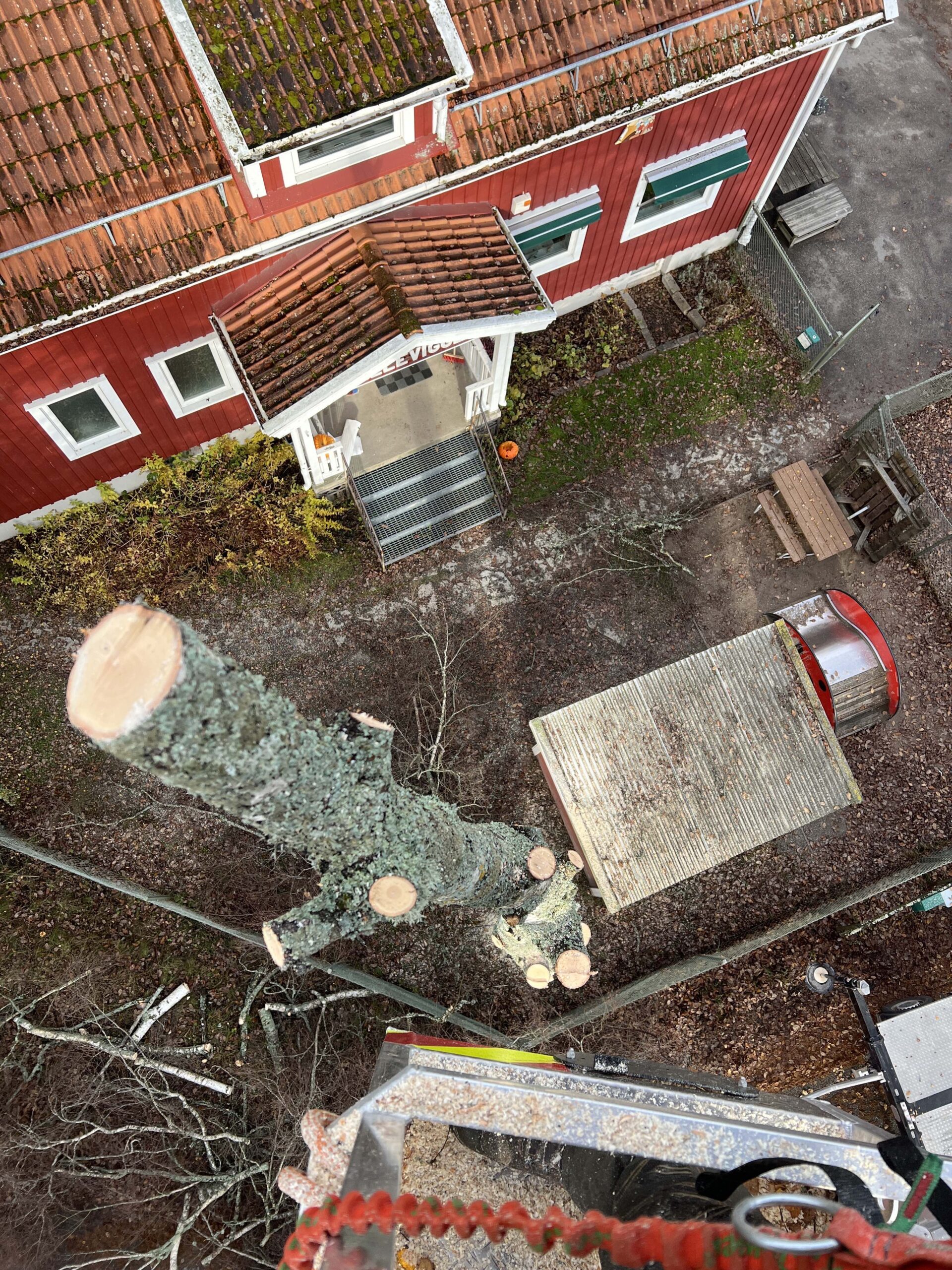 Fällning från skylift vid Killevigge förskola i Närkes kil, Örebro